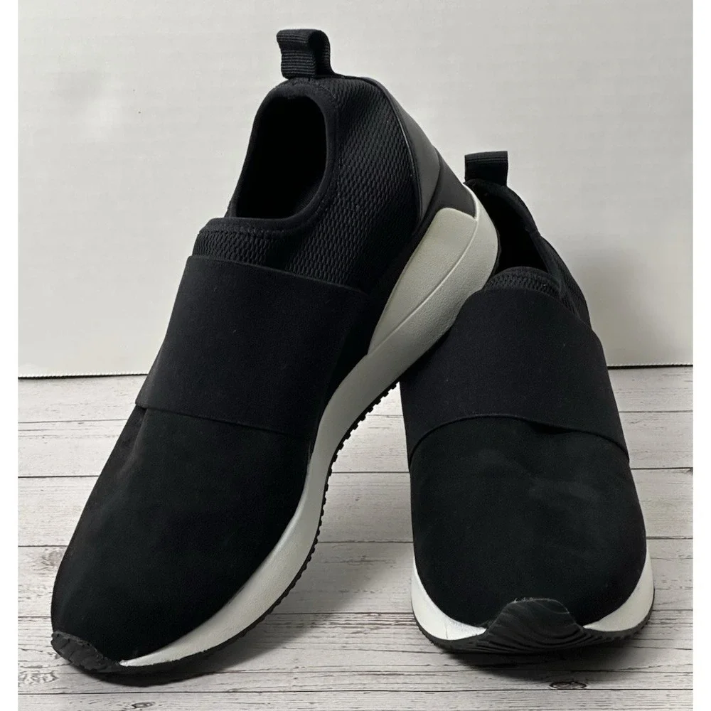 Alfani Step‎ In Flex Sneakers Black Pull-on Size 8.5 Women's Black Sneakers